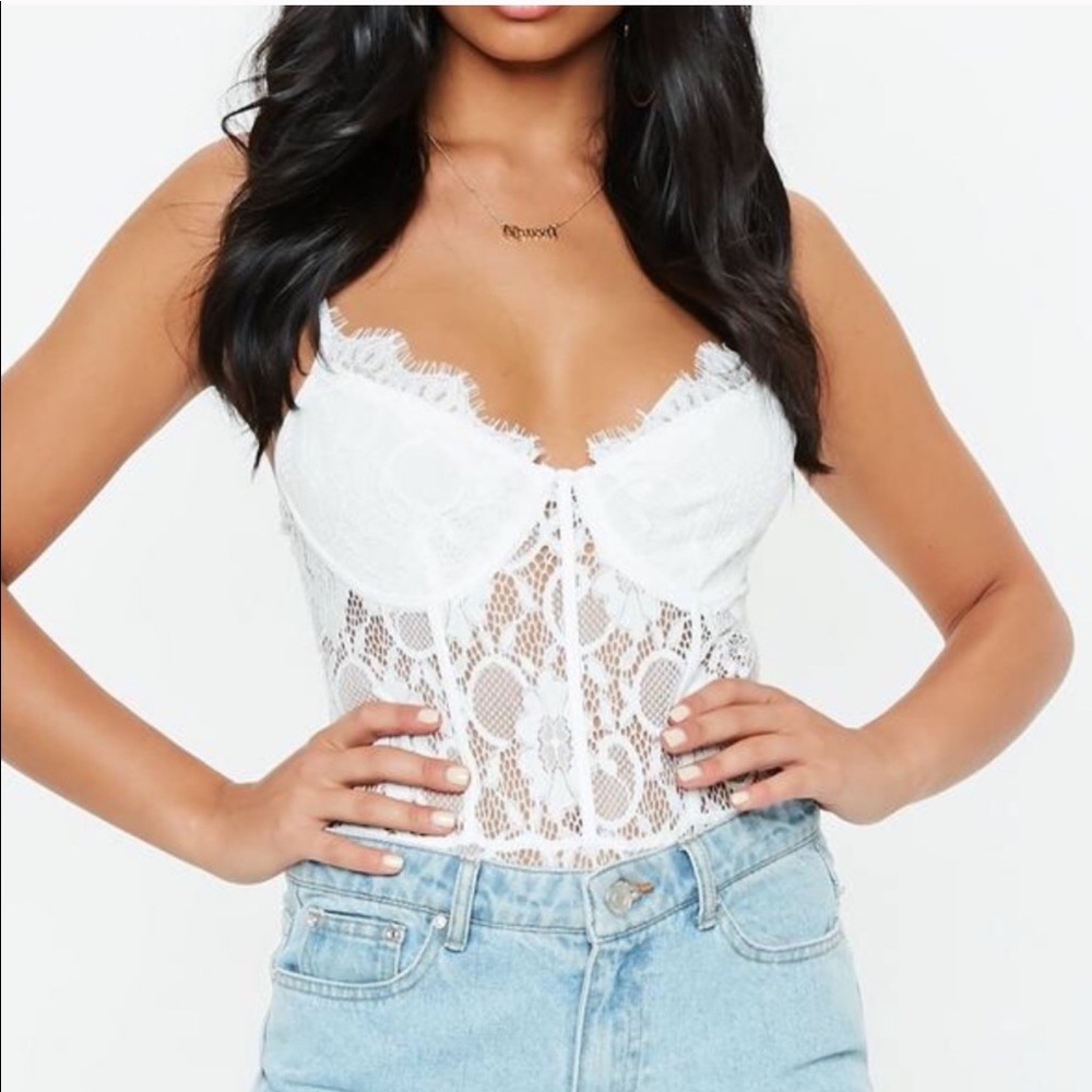 White lace bodysuit